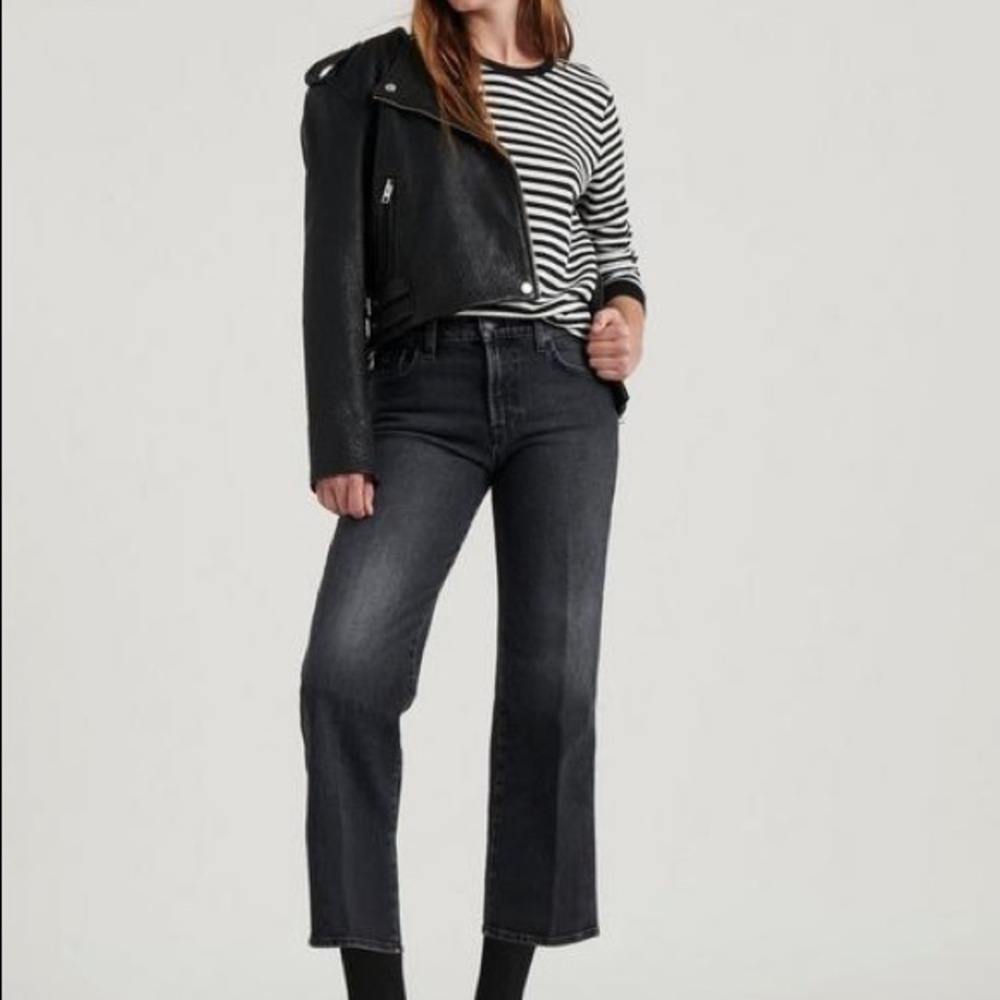 LUCKY BRAND Mid Rise Crop Wide Leg Jeans